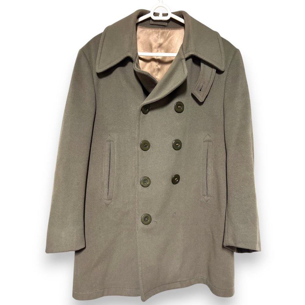 Zero King Vintage 70s 80s Men's wool hunter green‎ double breasted peacoat sz 40